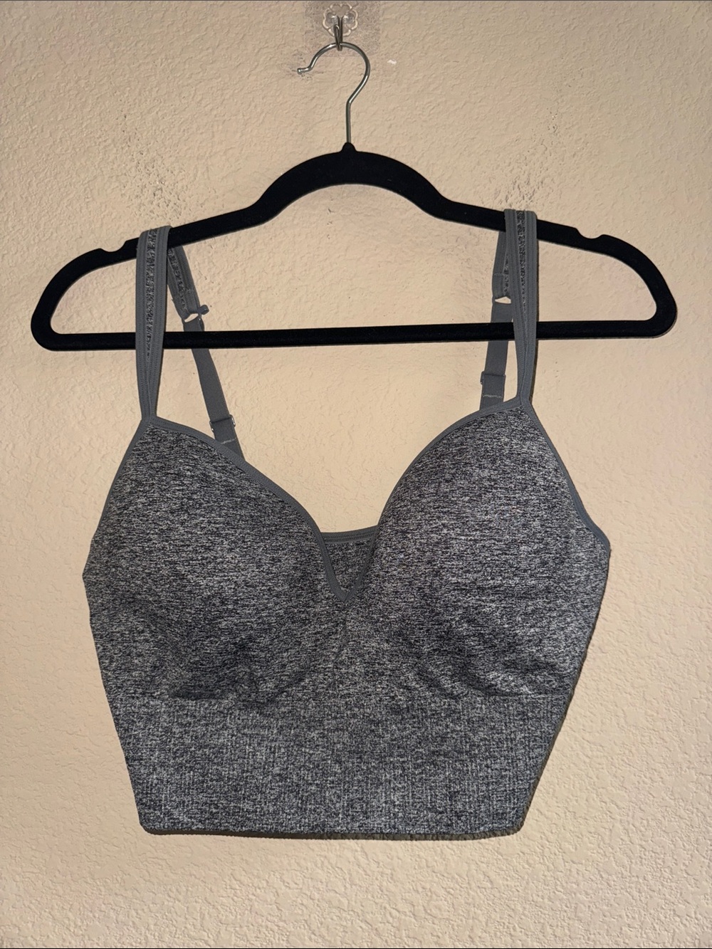 Athleta Seamless V Neck Bra Size Large Heather Gray